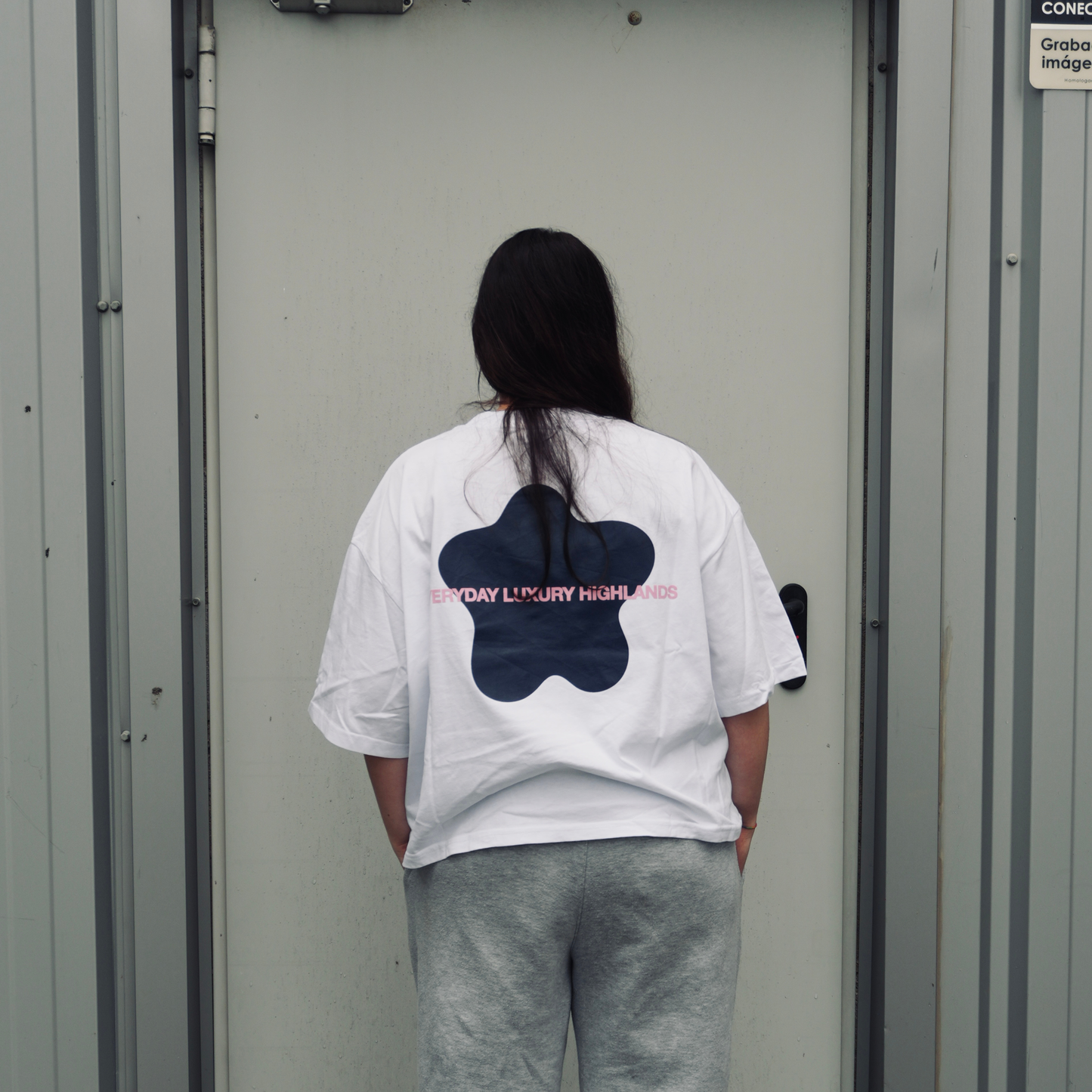 MELTED STAR WHITE BOXY TEE