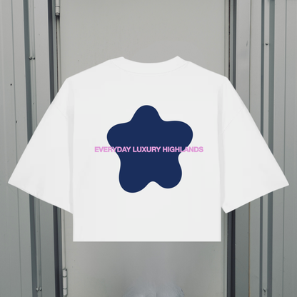 MELTED STAR WHITE BOXY TEE